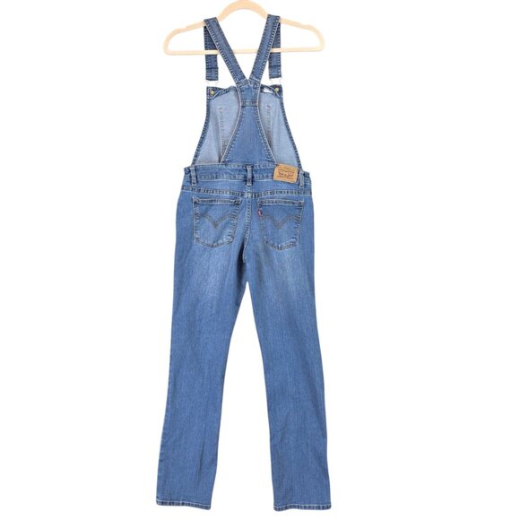 Levis Overalls Youth Size 14 Blue Denim Adjustable Straps Straight Leg Jeans - Picture 2 of 13